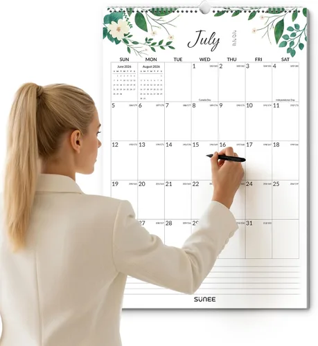 Vista 21 de SUNEE Calendario de pared grande 2026-2027, 22.75 x 15.5 pulgadas, calendario de 18 meses (finaliza marzo de 2028), vertical extragrande, playas