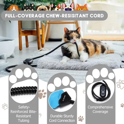 Vista 5 de Almohadilla térmica para gatos y perros, cama gruesa y calmante antiansiedad para cachorros, cama antideslizante de piel sintética de felpa
