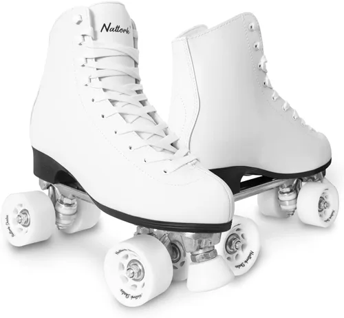 Vista 8 de Roller Skates for Women or Men Indoor Outdoor Black White Derby Skate