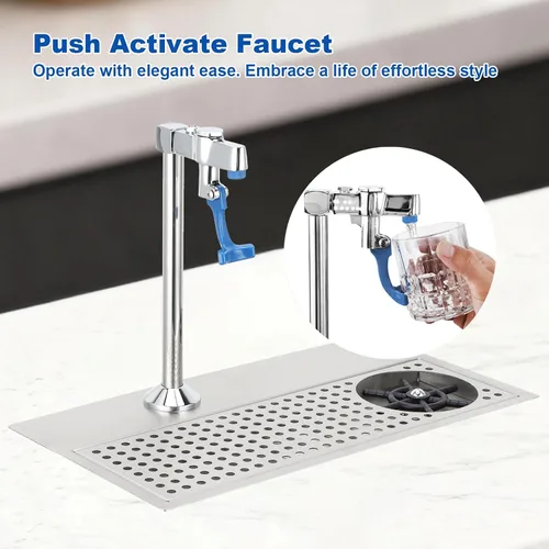 Vista 5 de Topyond Enjuague de vidrio, lavadora comercial de vasos de acero inoxidable con salida de agua multiángulo, enjuague para jarra para bar
