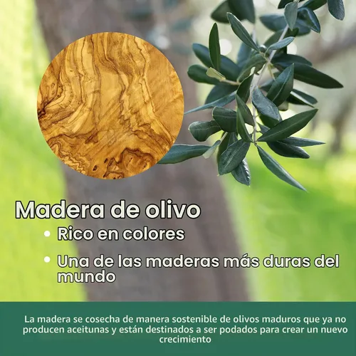 Vista 5 de WONDERFUL Cucharas de mango largo de madera de olivo 100% natural para café, té, batidos, para remover en la cocina, coctelera; cuchara para mezclar