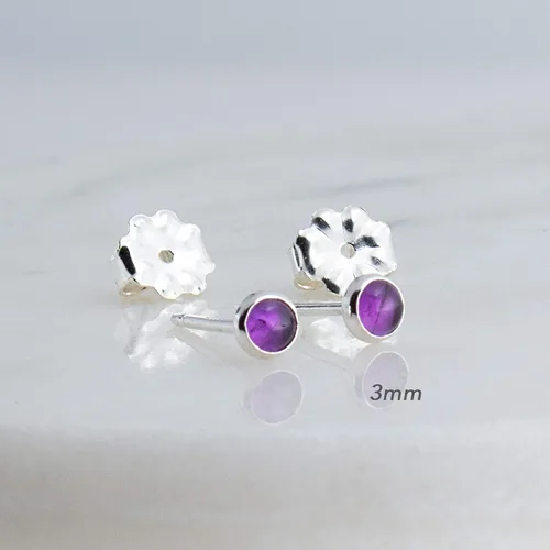 Vista 16 de Aretes pequeños de plata de ley para cartílago, tragus, hélix, múltiples piercings hipoalergénicos, piedra natal para mujer, juego de bisel