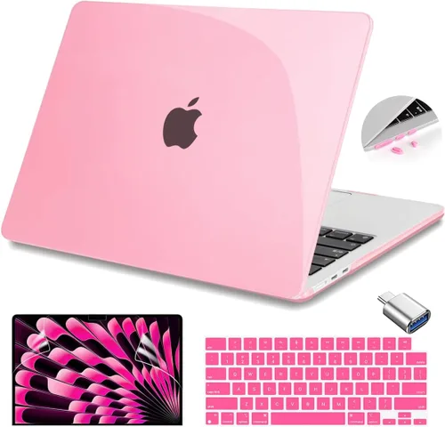 Vista 8 de Teryeefi Funda compatible con M3 MacBook Air de 15 pulgadas 2023 2024 versión A3114/A2941, carcasa rígida de plástico con cubierta de teclado