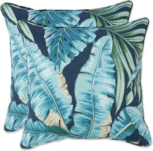 Vista 74 de Pillow Perfect Almohadas lumbares Delray azul marino para exteriores/interiores, 11.5 x 18.5 pulgadas, paquete de 2