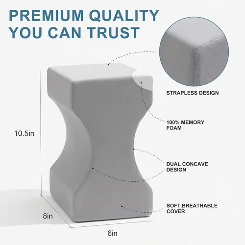 Vista 6 de UJPFEO Almohada de rodilla para personas que duermen de lado, almohada refrescante de espuma viscoelástica para dormir entre las rodillas, almohada