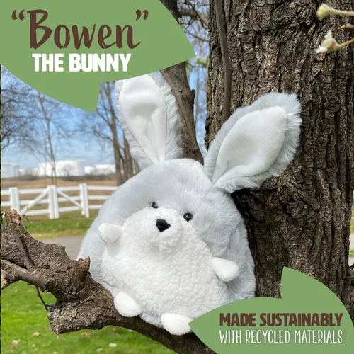 Vista 2 de Kids Preferred Sustain a-mals Bowen The Bunny - Peluche de peluche, fabricado con materiales reciclados