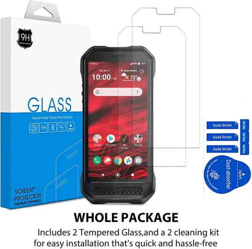 Vista 3 de Protector de pantalla compatible con Kyocera DuraForce Ultra 5G [2 unidades] DuraForce UW E7110 película de vidrio templado, dureza antiarañazos