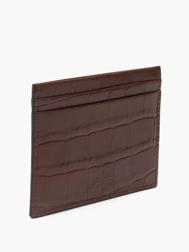 Vista 2 de Christian Louboutin Tarjetero Kios de cuero con relieve de cocodrilo marrón para hombre, Marrón, Tarjetero