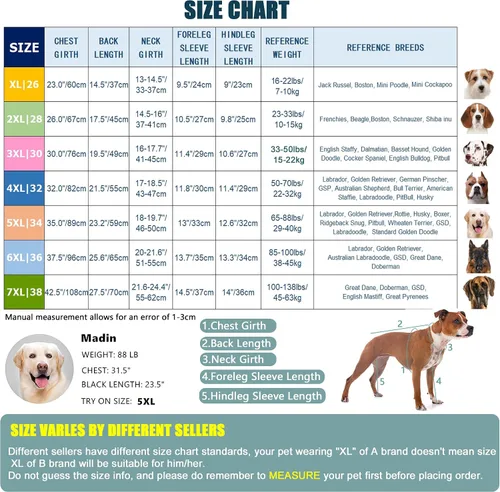 Vista 3 de Abrigos para perros, overol de otoño e invierno para perros grandes y medianos, traje de recuperación más cálido, overol de forro polar para perro