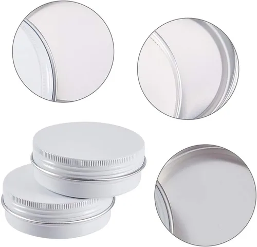 Vista 4 de BENECREAT Paquete de 14 latas de lata de 2 onzas con tapa de rosca redonda de aluminio con tapa de tornillo, ideal para almacenar especias, dulces 2