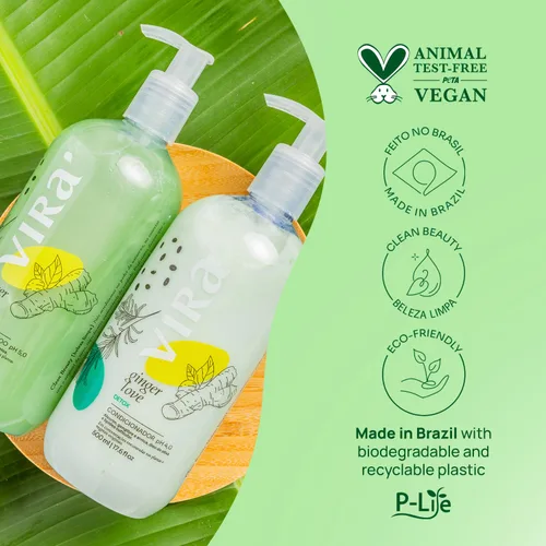 Vista 7 de VIRÁ Juego de champú y acondicionador brasileño, sin parabenos, tratamiento hidratante profundo, recuperación del cabello, acción refrescante