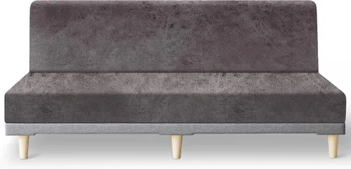Vista 10 de molasofa - Funda elástica para futón de aspecto de cuero, cubierta para sofá sin brazos, protector de muebles con parte inferior elástica, funda
