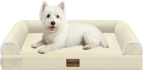 Vista 101 de NANUYA - Cama ortopédica para perros de tamaño mediano/grande, lavable: Camas con almohada para perros de tamaño mediano/grande, sofá de espuma