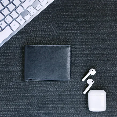 Vista 6 de Billetera para hombre de piel auténtica RFID bloqueo de señal bifold multitarjeta monedero monedero