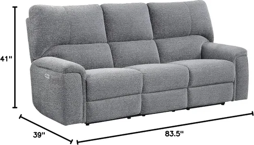 Vista 8 de Lexicon Evanside Wall Hugger - Sofá reclinable eléctrico, color carbón