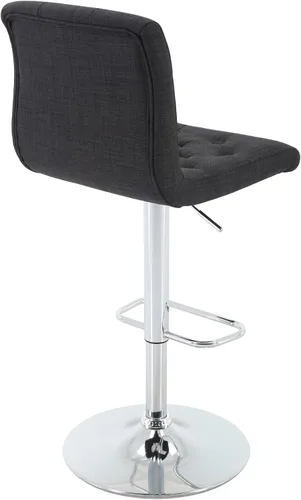 Vista 8 de Brage Living - Juego de 2 taburetes de bar de tela copetuda con respaldo, color negro carbón