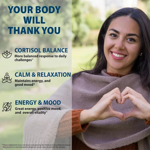 Vista 3 de StrongVit Suplementos de cortisol para mujeres y hombres con magnesio, ashwagandha y L-teanina. Reductor alto de cortisol, gestor, desintoxicación