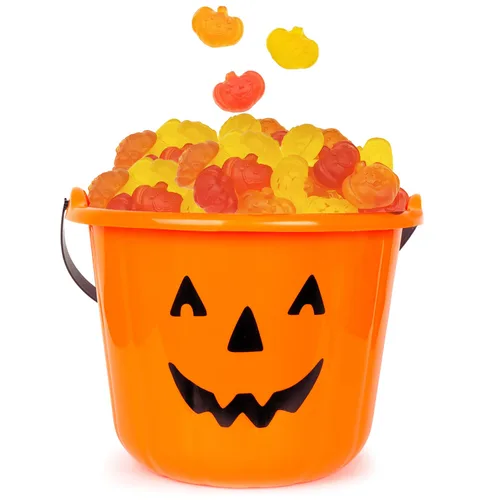 Vista 5 de Fruidles Dulces de calabazas de otoño, gomitas de sabores de frutas surtidos, aptas para alérgicos, sin OMG, sin edulcorantes artificiales (1 libra)