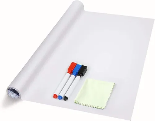 Vista 11 de Adhesivo de Pizarra Blanca Magnética 47"x16.5" Papel de Pizarra Magnética de Borrado en Seco para Adhesivo de Pared Refrigerador Hoja de Pizarra