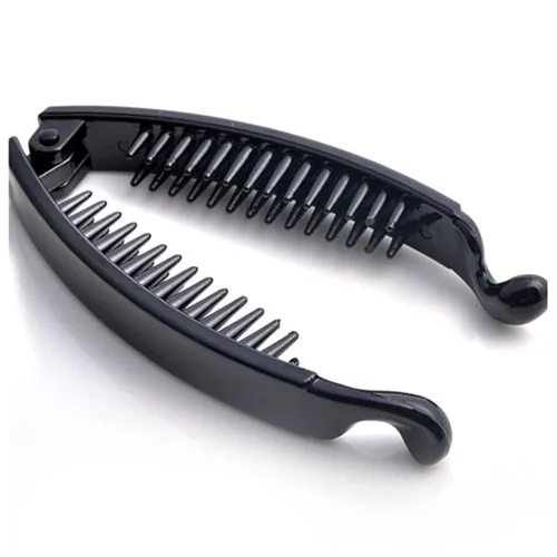 Vista 2 de Jinshining 4 pinzas para el pelo de plátano negro, accesorios para el cabello para mujer, regalo de Navidad