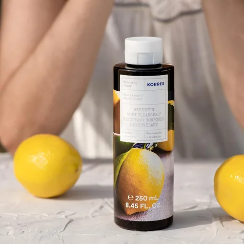 Vista 5 de KORRES Limpiador Corporal Renovador, Aroma a Albahaca y Limón, Gel Espumoso de Ducha para Mujeres y Hombres con Botánicos Griegos Hidratantes, Jabón