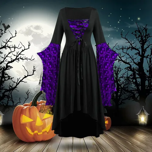 Vista 2 de Women's Renaissance Dress Gothic Medieval Victorian Ball Gowns Cosplay Party Halloween Dress Swing Retro Costume