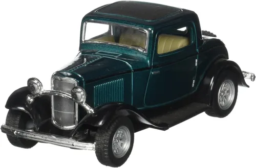 Vista 7 de KiNSMART 1932 Ford Coupé de 3 ventanas, escala 1:34, 5 pulgadas, modelo de metal fundido a presión, auto clásico (4 juegos)