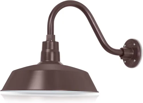 Vista 42 de 14 pulgadas. RLM Warehouse - Pantalla con brazo de cuello de cisne y bombilla Led A19 5000K de 9W