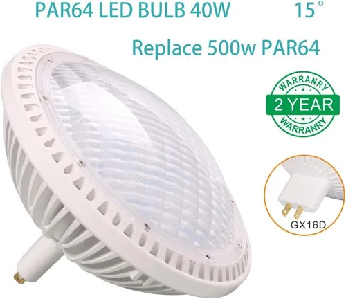 Vista 4 de BAOMING Bombilla LED PAR64 Reemplazar Tradicional 500W PAR64 15° 40W DIMMABLE Blanco Cálido 2700~3000K 120V GX16D 2700K blanco cálido