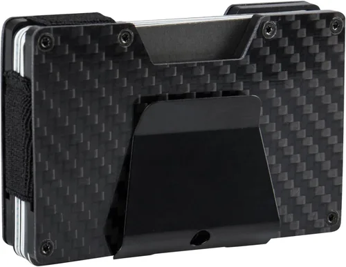 Vista 3 de Exact Fit Men's Minimalist RFID Slim Expandable Hardside Card Case Wallet with Money Clip