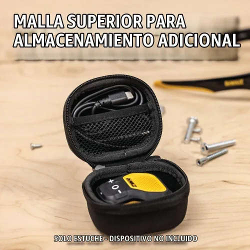 Vista 6 de DEWALT Funda protectora resistente para auriculares TWS y altavoz portátil, compacta y ligera con funda de auriculares EVA, carcasa dura, a prueba