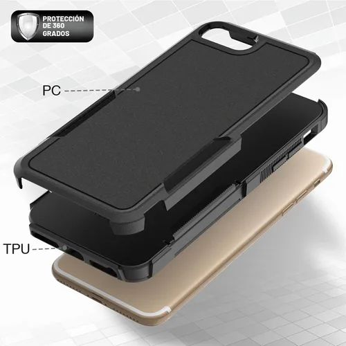 Vista 5 de MDCN Funda para iPhone 8 Plus, iPhone 7 Plus: funda protectora de doble capa resistente para teléfono celular, a prueba de golpes, resistente
