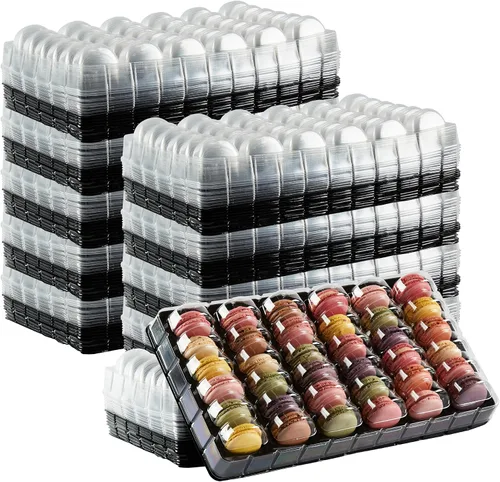 Vista 20 de Restaurantware Shock Safe - Cajas para llevar macarrones de 5.7 x 2.2 x 1.4 pulgadas, 100 cajas de exhibición duraderas, se adaptan a 3 macarons
