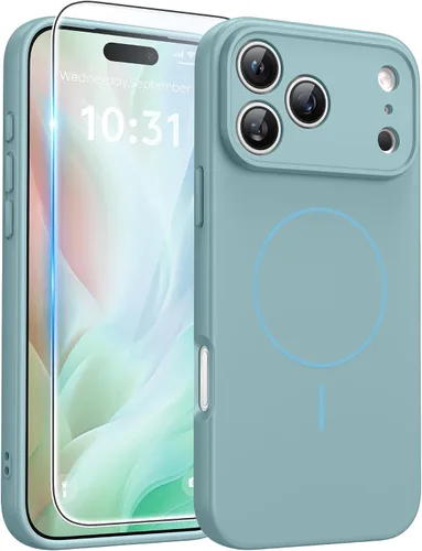Vista 255 de FNTCASE - Funda para iPhone 16 Pro: magnética, mate, translúcida, de grado militar, protectora contra caídas, resistente, fina, duradera y a prueba