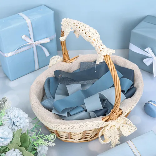 Vista 4 de Whaline 90 hojas de papel de seda azul polvoriento, papel de regalo azul degradado de 13.7 x 19.6 pulgadas, 6 colores sólidos para manualidades