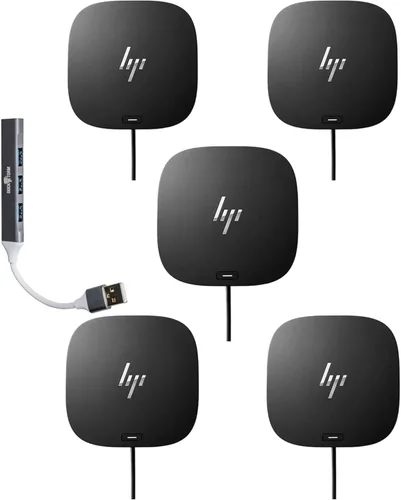 Vista 7 de HP USB-C Essential Dock G5 - Estación de acoplamiento multipuerto con USB-C, HDMI, Ethernet, DisplayPort, incluye expansor de puerto USB Dockztorm
