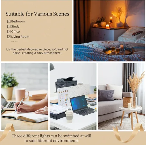 Vista 7 de 3D Night Light LED Light Lamp Base Personalized Gifts Acrylic Night Light Color Fusion Night Light Acrylic Plaque USB 3 Colors Change Smart Touch