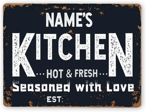 Vista 15 de Letreros de cocina personalizados personalizados para cocina, decoración de pared, letreros de metal para restaurante de mostrador, bar en casa