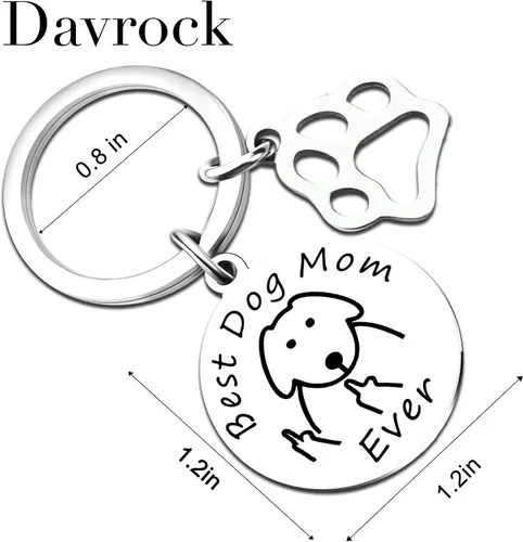 Vista 2 de Davrock Dog Mom Gifts for Women Cat Mom Gifts for Women New Puppy Fur Baby Owners Cat Lover Mama Engraved