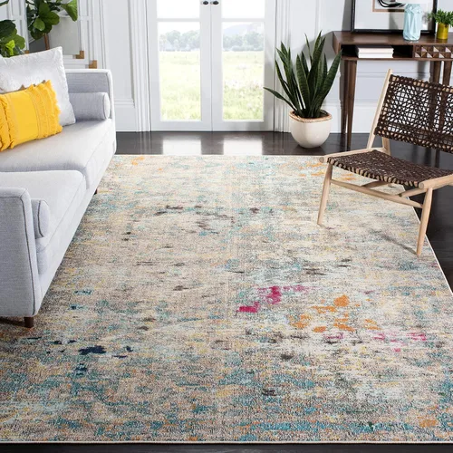Vista 23 de SAFAVIEH Colección Madison - Alfombra de pasillo, 2'2" x 6', color fucsia y oro, diseño bohemio abstracto envejecido, no desprende pelusa y fácil