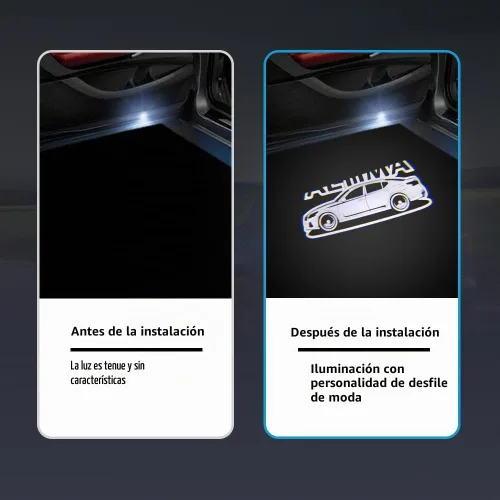Vista 2 de Proyector de luces LED para puerta de automóvil, 2 unidades, compatible con Altima 2002, luces de charco, kit de luz de sombra fantasma, accesorios