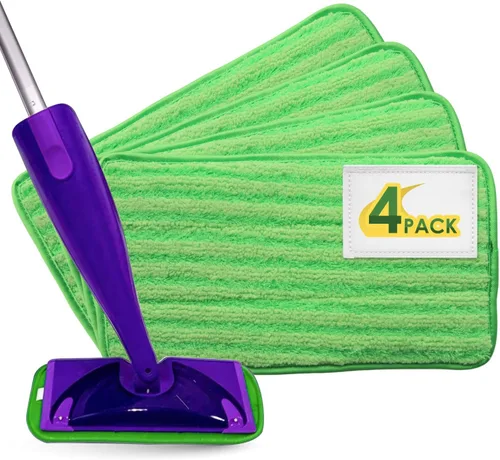Vista 8 de Turbo Mops - Almohadillas reutilizables para mopa de suelo, paquete de 2, lavables a máquina, repuestos de mopa de microfibra de 12 pulgadas