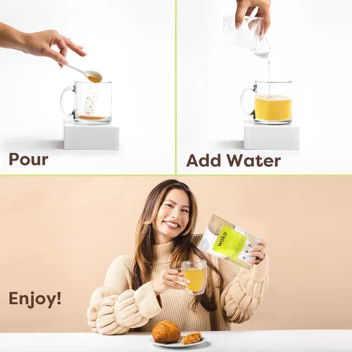 Vista 3 de Waka - Paquete de café y té instantáneo, té verde sin azúcar, paquete de caja colombiana de tostado medio de una sola porción