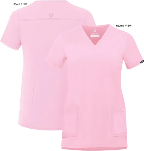Vista 5 de Adar Addition - Ropa quirúrgica para mujer, moderna camiseta médica con cuello en V
