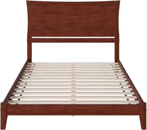Vista 7 de AFI, Metro - Cama de plataforma de madera de perfil bajo, color nogal