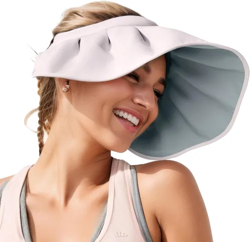 Vista 10 de BENEUNDER Sheel Sombreros de sol para mujer de ala ancha plegable protección UV UPF50+ Viseras para viajes al aire libre vacaciones Beige