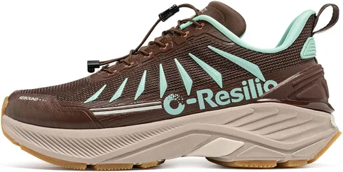 Vista 7 de ONEMIX Zapatos de senderismo acolchados para hombre, con cordones rápidos, con soporte de arco, fascitis plantar, alivio del dolor, transpirables