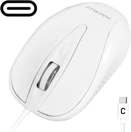 Vista 9 de Macally Ratón USB C con Cable para Mac y PC - Delgado, Silencioso y Confiable - Ratón Tipo C para MacBook Pro/Air, iMac, Apple iPad, Laptop
