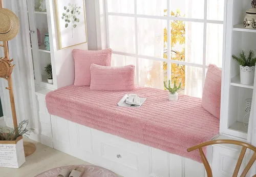 Vista 13 de SUCADA Custom Size Plush Bay Window Seat Mat, Sofa Slipcover, Thickened Non-Slip Couch/Bench Seat Cover for Window Sill Tatami