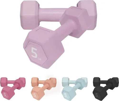 Vista 14 de Juego de pesas para mano de 5/10/15/20/25/36 libras, 5 opciones de colores, pesas libres de ejercicio y fitness, para mujeres y hombres